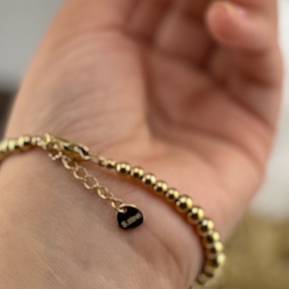 Anthropologie Gold Stainless Steel Beaded Bracelet ✨ - Picture 9 of 11